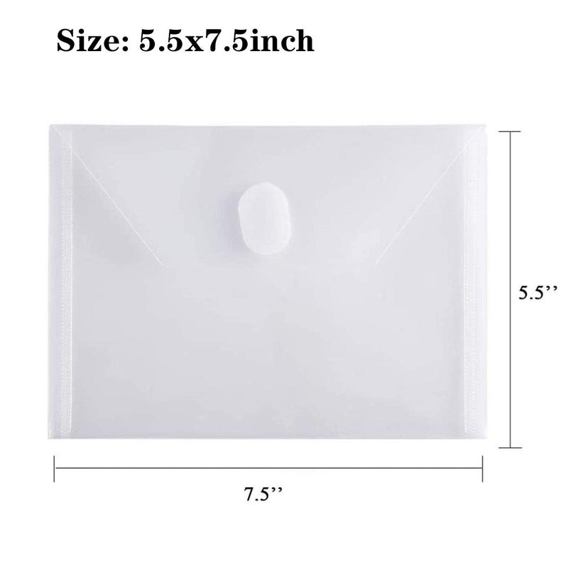 No branded PLESIU Tatane 12 Packs Clear Plastic Small Envelope with Hook & Loop Closure 5 x 7 Ploy Envelope for Receipe/Check - Image 4